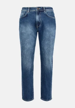 Jean En Denim Extensible Bleu À Délavage Moyen