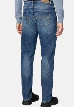 Jean En Denim Extensible Bleu À Délavage Moyen