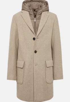 Manteau Avec Capuche En Laine Mélangée