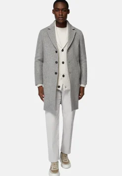 Manteau En Laine À Simple Boutonnage