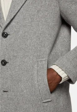 Manteau En Laine À Simple Boutonnage