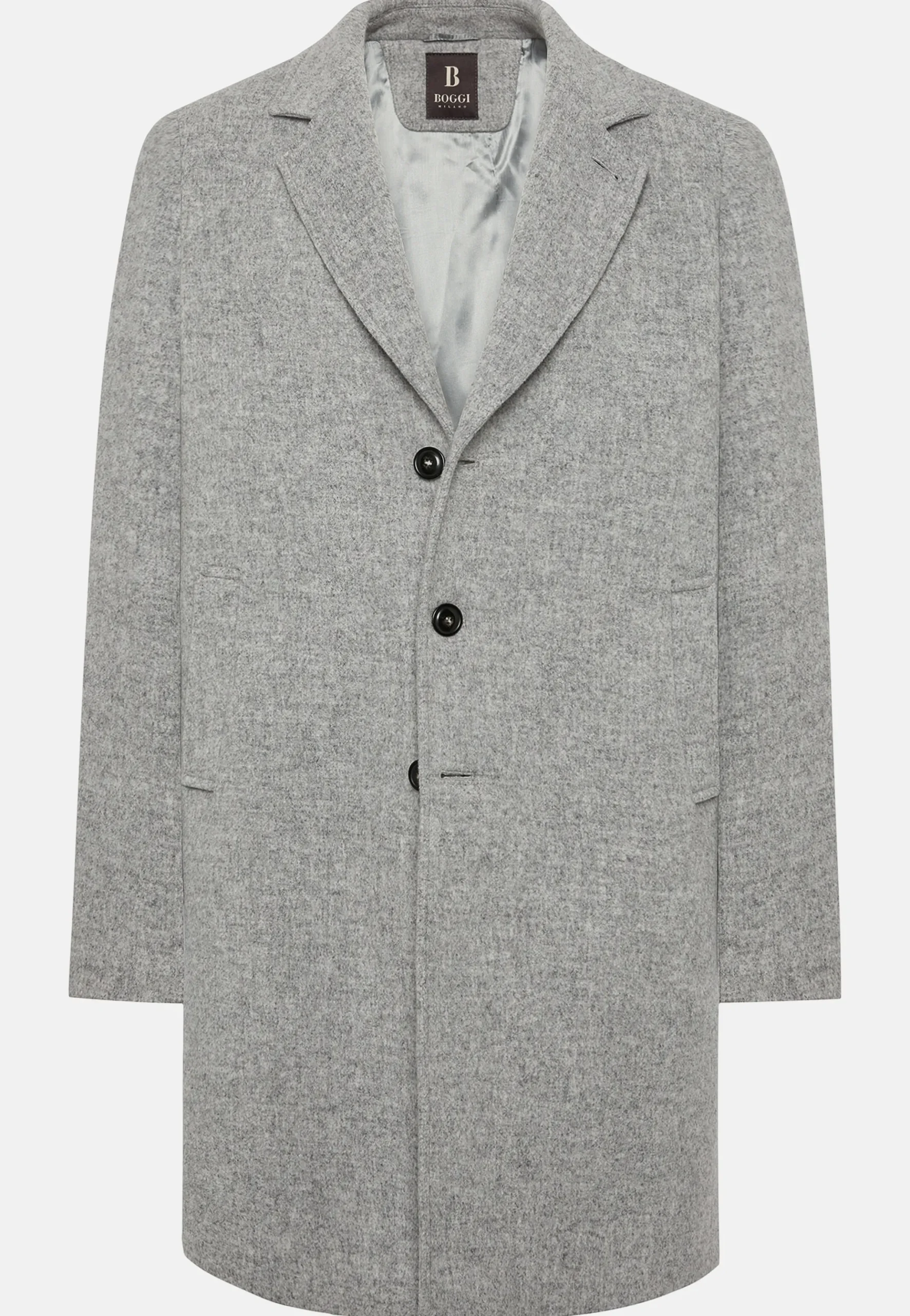 Manteau En Laine À Simple Boutonnage