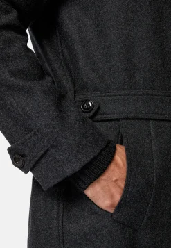 Manteau En Laine À Simple Boutonnage