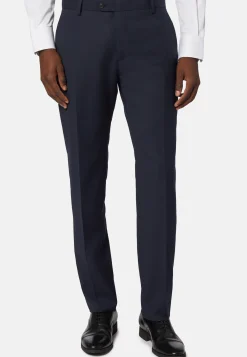 Pantalon à Micromotif En Laine Extensible