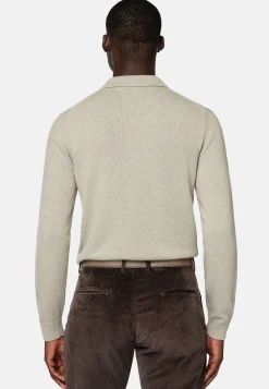 Polo Maille Sable En Cachemire Mélangé