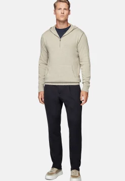 Pull À Capuche Noisette En Cachemire Mélangé