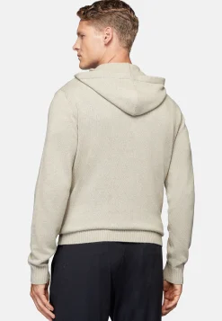 Pull À Capuche Noisette En Cachemire Mélangé