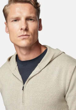 Pull À Capuche Noisette En Cachemire Mélangé