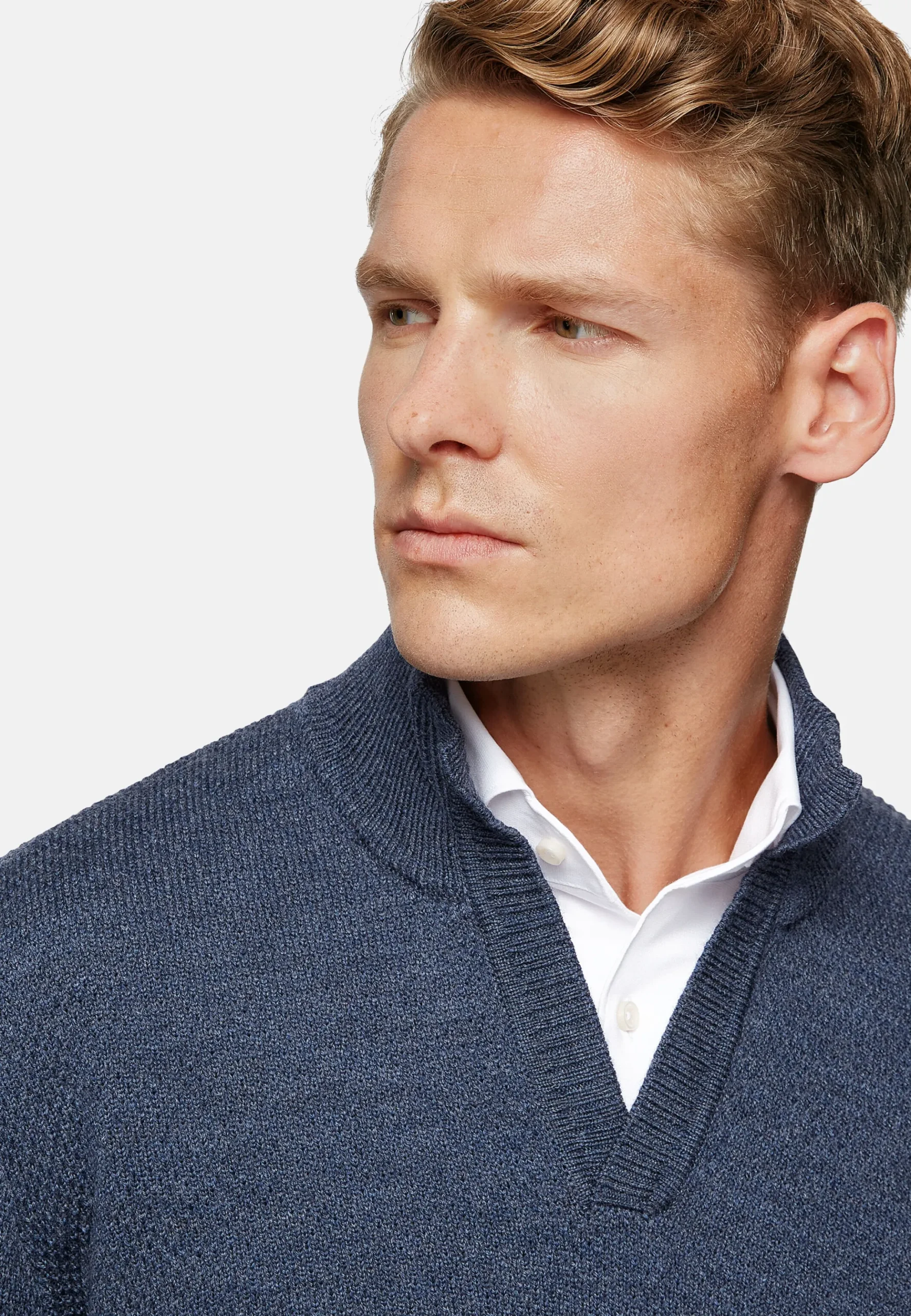 Pull à Col Cheminée Avec Points En Laine Mérinos