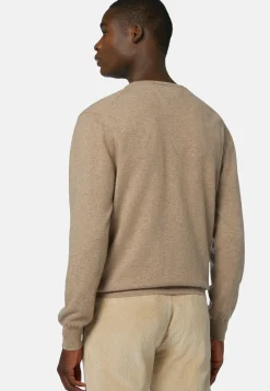 Pull Col Rond En Cachemire Noisette