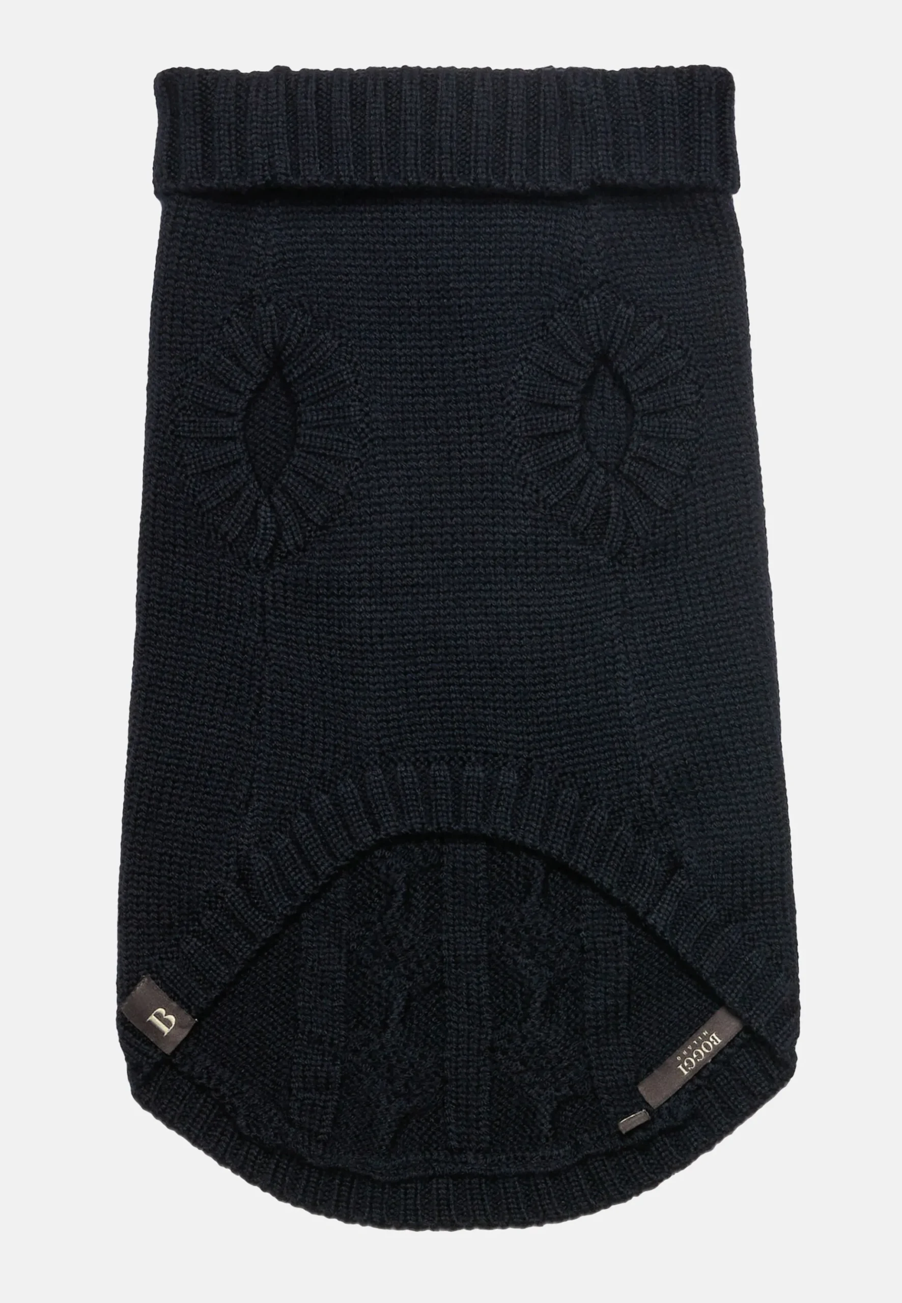 Pull Col Roulé Pour Chien En Pure Laine Mérinos Bleu Marine