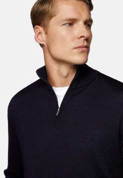 Pull Demi Zip En Laine Mérinos