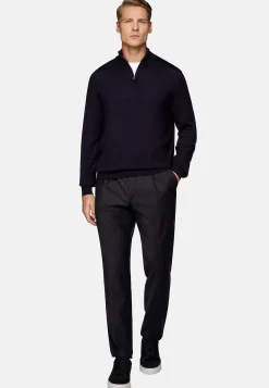 Pull Demi Zip En Laine Mérinos