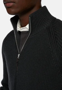Pull Full Zip Anthracite En Laine Mérinos