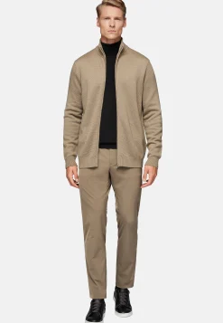 Pull Full Zip Avec Points En Laine Mérinos