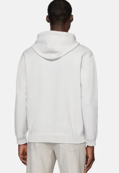 Sweat Gris En Maille À Capuche En Coton Technique