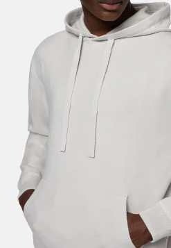 Sweat Gris En Maille À Capuche En Coton Technique