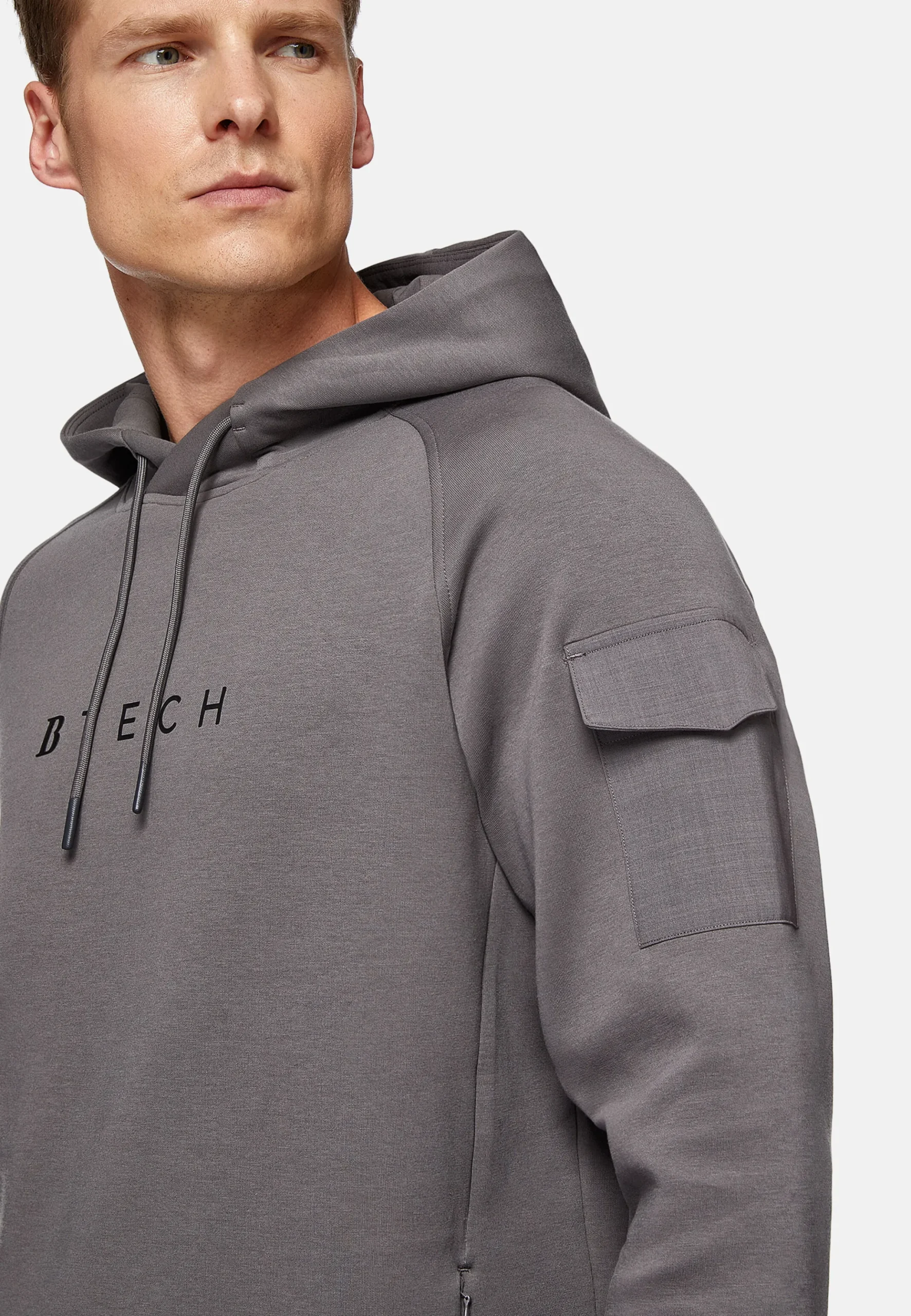 Sweat-Shirt À Capuche En Coton Mélangé Scuba Léger