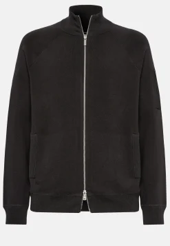 Sweat-shirt Full Zip Maille Anthracite En Coton Technique