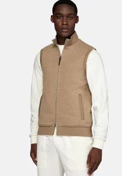 Sweat-shirt Rembourré Sans Manches En Coton Tencel