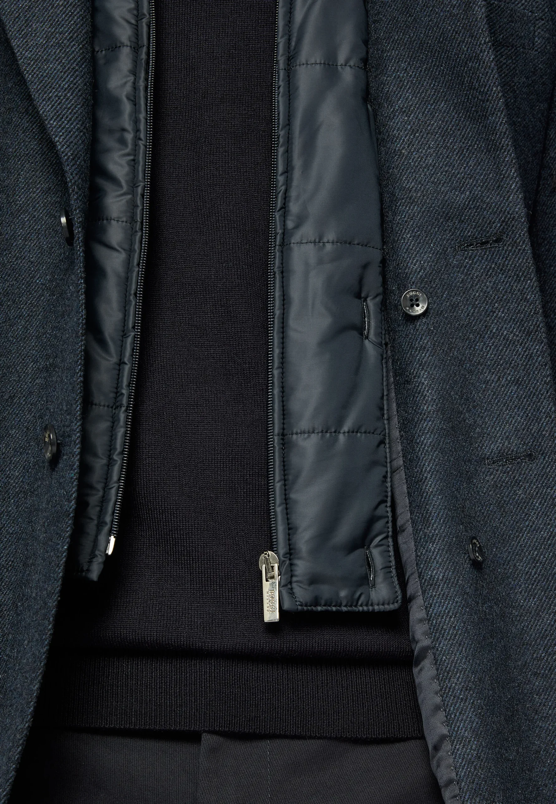 Veste Avec Gilet En Laine Mélangée