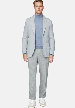 Veste Bleu Clair B Jersey En Coton Mélangé