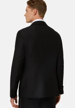 Veste De Smoking Noire En Laine Avec Revers En Pointe