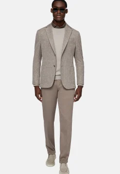 Veste Gris Tourterelle B Jersey En Mélange De Coton Et Laine