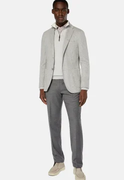 Veste Grise B Jersey En Coton Mélangé