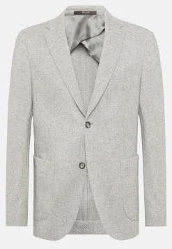 Veste Grise B Jersey En Coton Mélangé