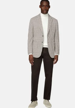 Veste Marron B Jersey En Coton Laine Et Nylon