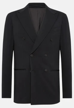 Veste Noire À Double Boutonnage En Nylon Stretch BTech
