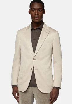 Veste Sable B Jersey En Coton Cachemire Et Tencel