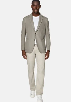 Veste Structurée Gris Tourterelle En Jersey De Laine