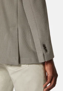 Veste Structurée Gris Tourterelle En Jersey De Laine